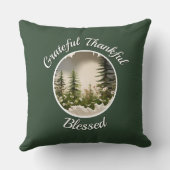 "Grateful, Thankful, Blessed" Dark Green  クッション (裏面)