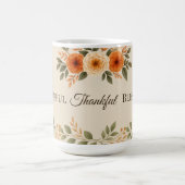 Grateful Thankful Blessed Fall Floral コーヒーマグカップ (中央)