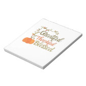 Grateful Thankful Blessed Fall Quote  Autumn Thank ノートパッド (回転)