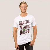 Grateful Thankful Blessed Inspirational Thanks トライブレンドＴシャツ (正面全面)
