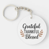 Grateful, Thankful, Blessed Keychain キーホルダー (正面)