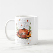 Grateful Thankful Blessed Pumpkin Coffee Fall Than コーヒーマグカップ (左)
