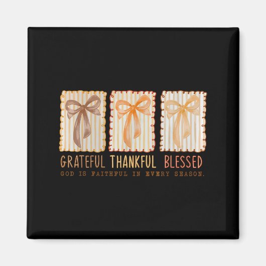 Grateful Thankful Blessed Religious Christian  マグネット (正面)