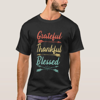 Grateful Thankful Blessed Thanksgiving Tシャツ