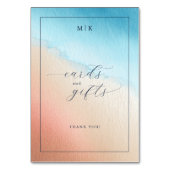 Grateful Watercolor Gradient Cards and Gifts テーブルナンバー (裏面)