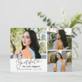 Grateful White Multi Photo Graduation 案内状 (スタンド正面)