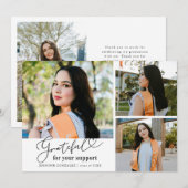 Grateful White Multi Photo Graduation 案内状 (正面/裏面)