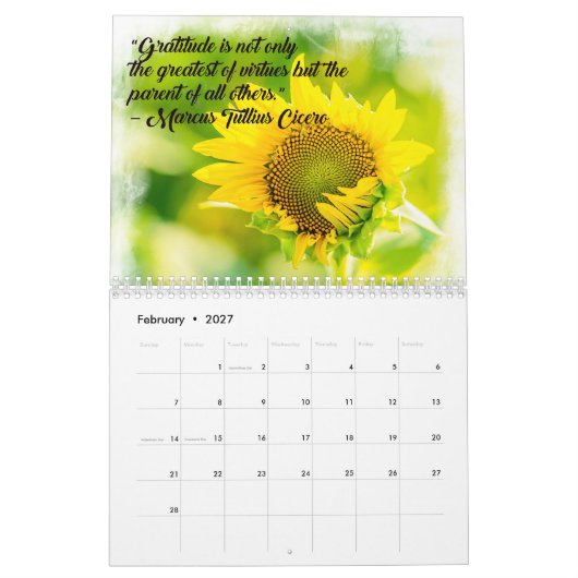 Gratitude  カレンダー (2月 2027)