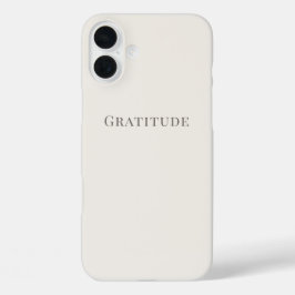Gratitude – シンプルなタイポグラフィ iPhone 16 plusケース