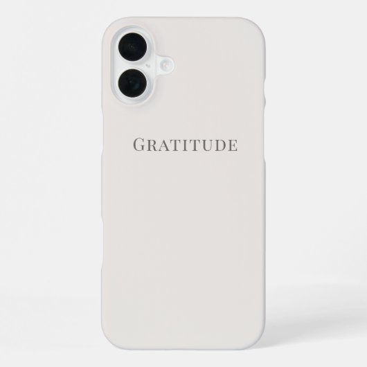 Gratitude – シンプルなタイポグラフィ iPhoneケース (裏面)