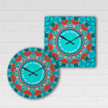 Gratitude Aqua Teal Mandala Customizable Quote