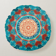 Gratitude Aqua Teal Mandala Customizable Quote