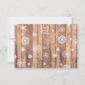 Gratitude Card Photo Rustic Winter Snowflakes Wood 招待状 (裏面)