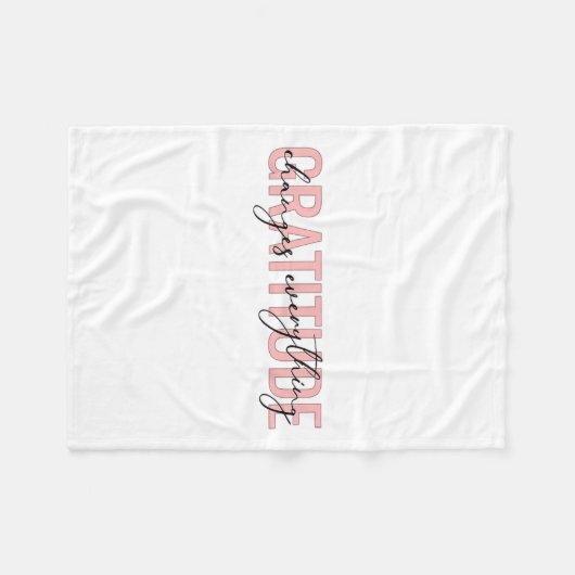 Gratitude Changes Everything Motivational Sitive M フリースブランケット (正面(横))