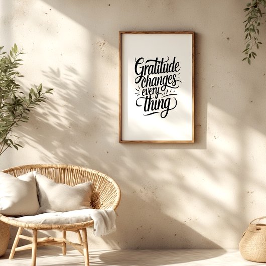 Gratitude Changes Everything Wall Art Print ポスター