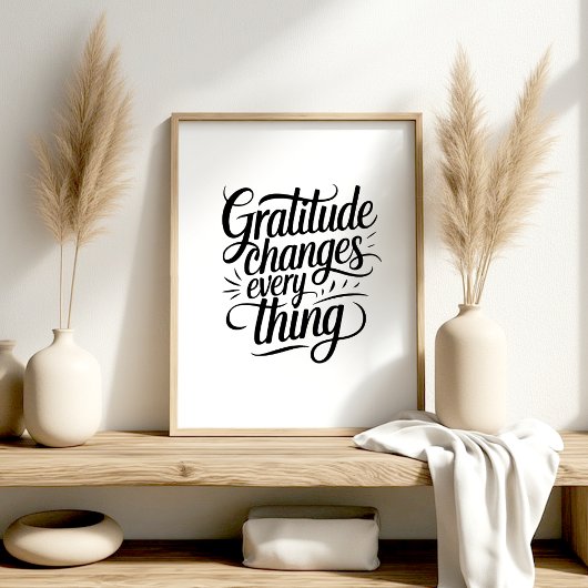 Gratitude Changes Everything Wall Art Print ポスター