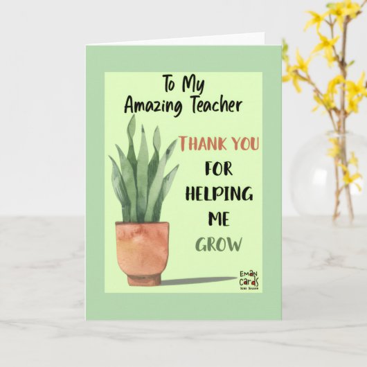 Gratitude for the Teacher Card カード (黄色い花)