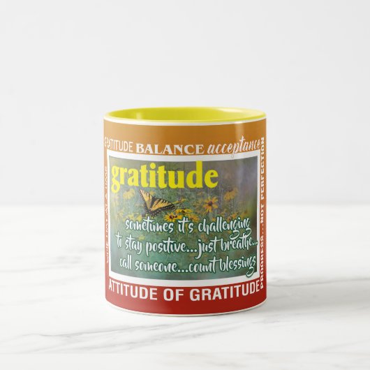 gratitude inspiration jigsaw puzzle ツートーンマグカップ (中央)