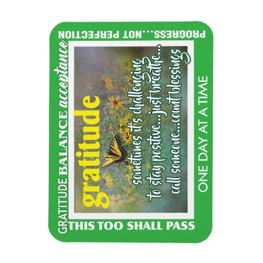 gratitude inspirational magnet マグネット (縦)