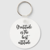 Gratitude Is the Best Attitude Inspirational Quote キーホルダー (正面)