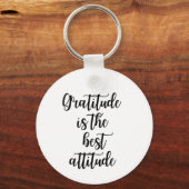 Gratitude Is the Best Attitude Inspirational Quote キーホルダー (正面)