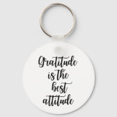Gratitude Is the Best Attitude Inspirational Quote キーホルダー (裏面)