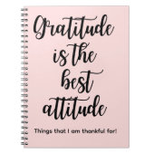 Gratitude is the best Attitude Pink Journal Book ノートブック (正面)