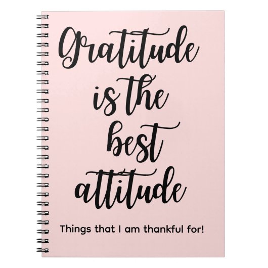 Gratitude is the best Attitude Pink Journal Book ノートブック (正面)