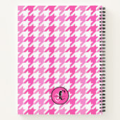Gratitude Journal Houndstooth Pink and White ノートブック (裏面)