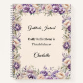 Gratitude journal lavender champagne florals ノートブック (正面)