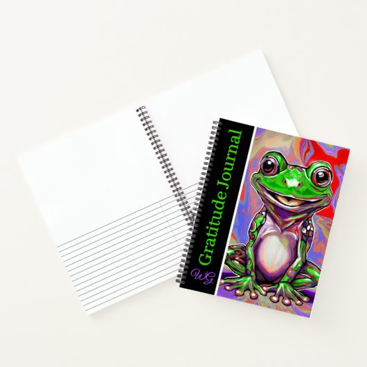 Gratitude Journal Personalized Graffiti Frog ノートブック (内部)