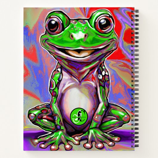 Gratitude Journal Personalized Graffiti Frog ノートブック (裏面)