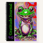Gratitude Journal Personalized Graffiti Frog ノートブック (正面)