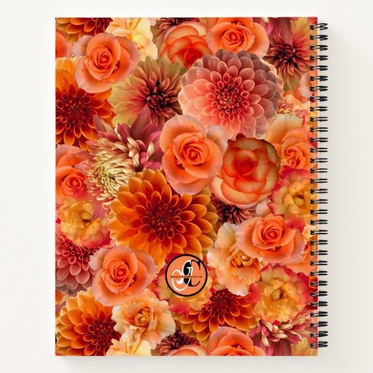 Gratitude Journal Personalized Orange Flowers ノートブック (裏面)