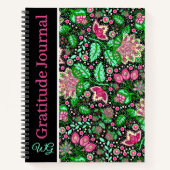 Gratitude Journal Personalized Pink Lady Slipper ノートブック (正面)