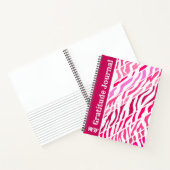 Gratitude Journal Personalized Pink Zebra Stripe ノートブック (内部)