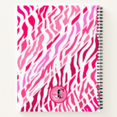 Gratitude Journal Personalized Pink Zebra Stripe ノートブック (裏面)