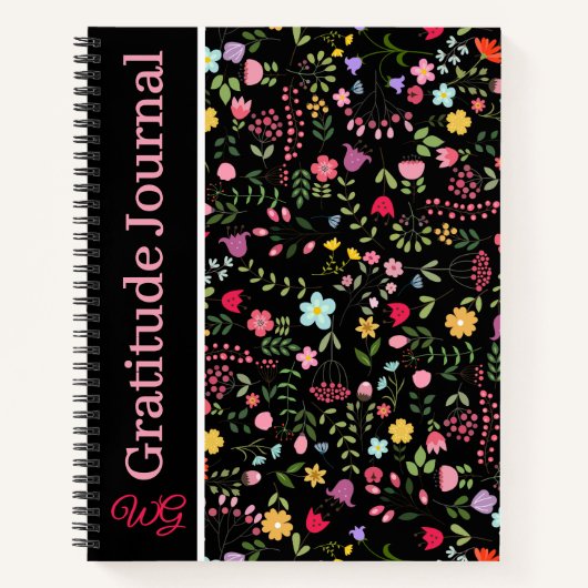 Gratitude Journal Personalized Wildflowers Floral ノートブック (正面)