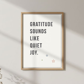 Gratitude Minimal Quote, Mindful Living ポスター