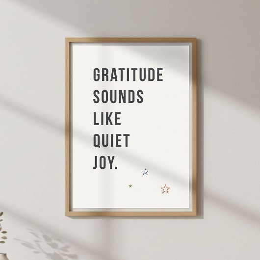 Gratitude Minimal Quote, Mindful Living ポスター