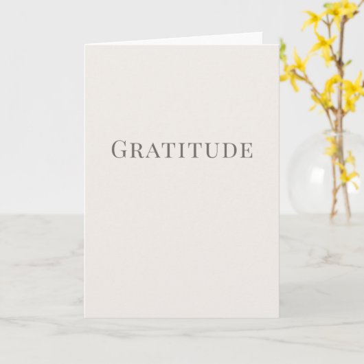 Gratitude – Minimal Typography Design カード (黄色い花)