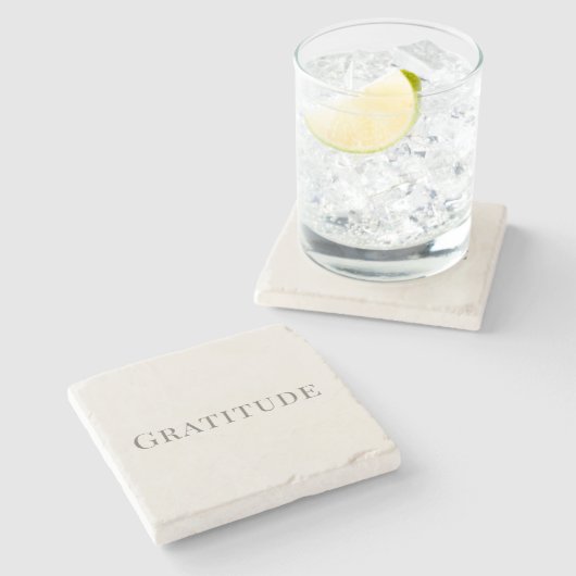 Gratitude – Minimal Typography Design ストーンコースター (横)