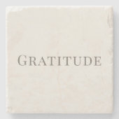 Gratitude – Minimal Typography Design ストーンコースター (正面)