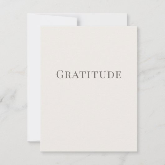 Gratitude – Minimal Typography Design ノートカード (正面)