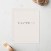 Gratitude – Minimal Typography Design ノートカード (正面/裏面インサイチュ)