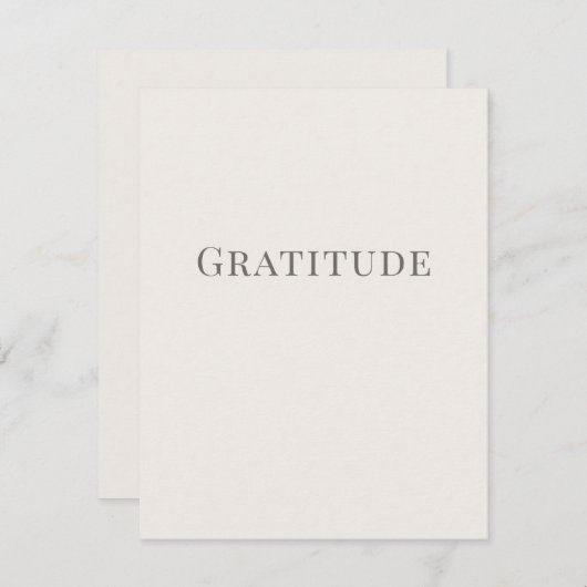 Gratitude – Minimal Typography Design ノートカード (正面/裏面)
