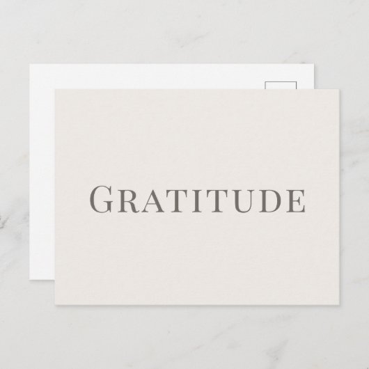 Gratitude – Minimal Typography Design ポストカード (正面/裏面)