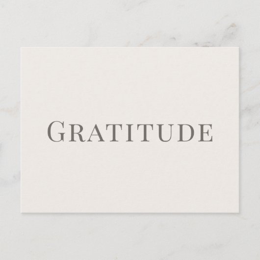 Gratitude – Minimal Typography Design ポストカード (正面)