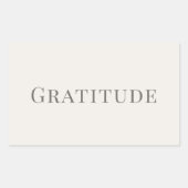 Gratitude – Minimal Typography Design 長方形シール (正面)