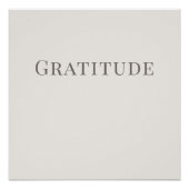 Gratitude – Minimal Typography Wall Art ポスター (正面)